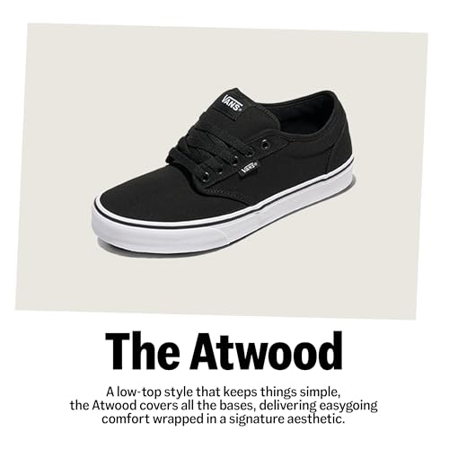 Vans Men's Atwood Sneakers Black/Gum Size 11 - Canvas & Rubber
