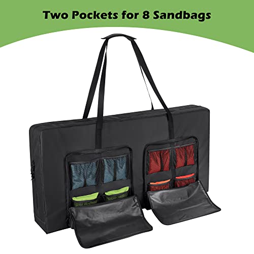 DSLEAF 4x2 Cornhole Carrying Case with Pockets & Padded Shoulder Strap