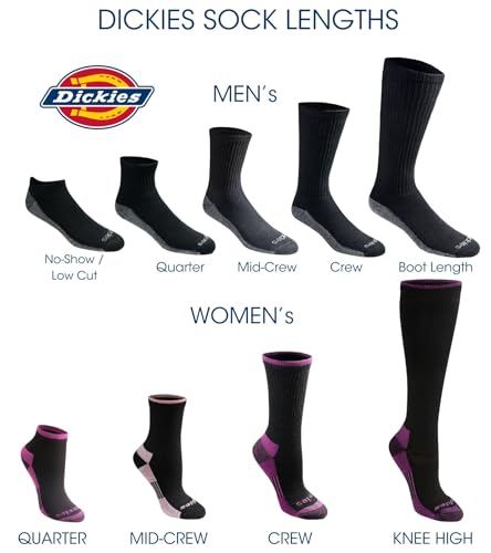 Dickies Men's Dri-Tech Moisture Control Max Crew Socks 6 Pairs - Brown Blue Grey Large Variation