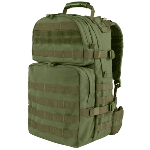 Condor Outdoor Medium Black Backpack with Compression Straps & Padded Handle