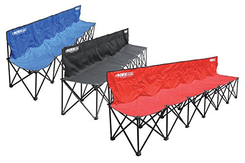 Kwik Goal 6-Seat Collapsible Soccer Sideline Bench - Black, Portable Team Seating