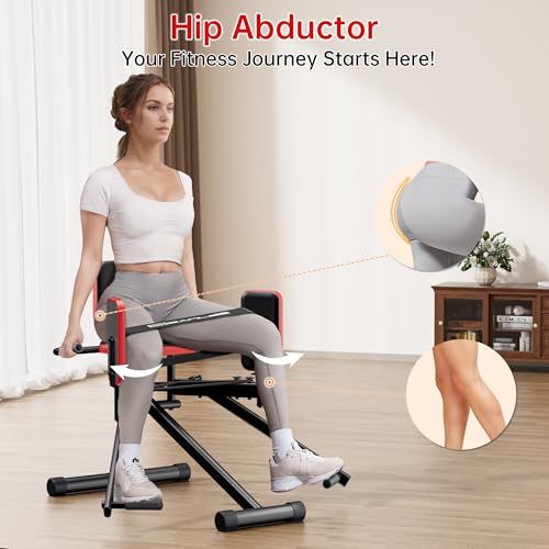Seanleecore Black Hip Abductor Machine for Home Gym - Glute & Thigh Workout Equipment