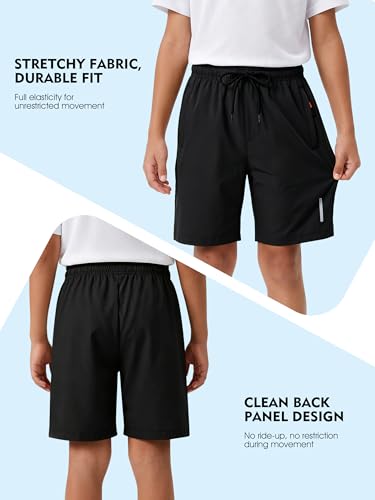 Men's Athletic Running Shorts with Zipper Pockets - Lightweight Quick Dry Cargo for Gym & Outdoors