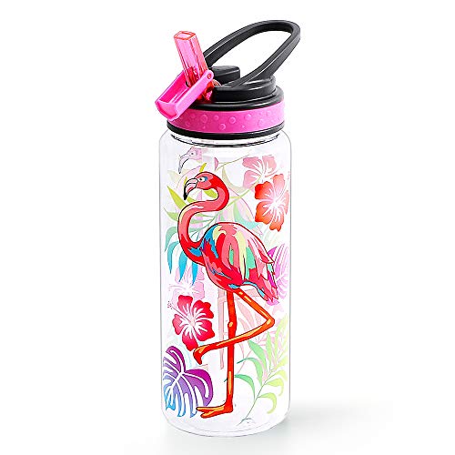 Cute Flamingo Water Bottle for Kids Girls 23oz with Straw - Durable & Leakproof