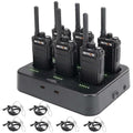 Retevis RB26 GMRS Two-Way Radio with Earpiece & 6-Way Charger – Long-Range Walkie Talkies for Business & Outdoor Use