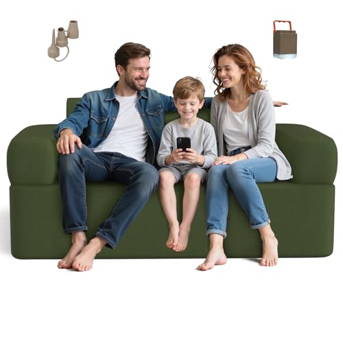 Full Double-Layer Inflatable Air Sofa with Built-in Pump - Outdoor Camping & Home Use