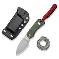 CIVIVI Baby Banter Fixed Blade Knife with Sheath - Green, 2.39" Nitro-V Steel