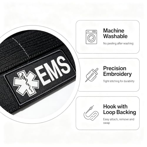 Emergency Medical Services Reflective Morale Patch Badge for Tactical Gear