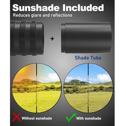 UUQ 6-24x50 AO Rifle Scope with Illuminated Crosshair, Waterproof, Fogproof, Includes Rings