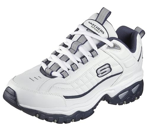 Skechers Men's Energy After Burn Sneakers White/Navy 10.5 Wide