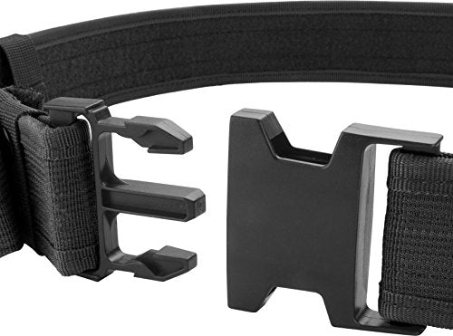 Black Tactical Utility Belt 34-44 Inches with Removable Pouches and Heavy Duty Buckle