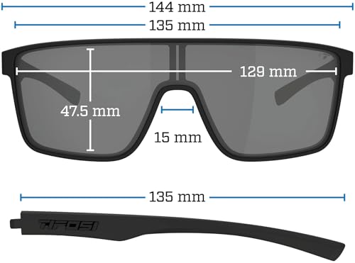 Tifosi Sanctum Shield Sunglasses - Cycling, Running & Golf - Blackout Smoke Polarized