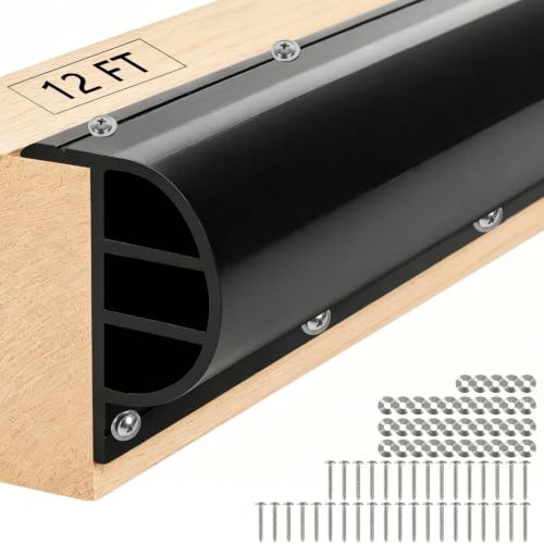 SHENGHUOH Black 12FT P-Profile Boat Dock Bumpers with Stainless Steel Screws & Washers