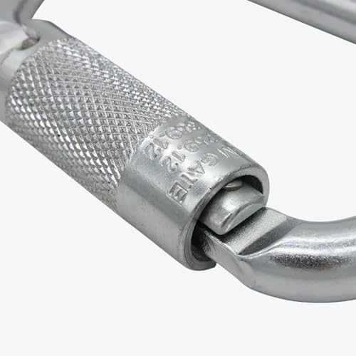 Heavy Duty Auto Locking Carabiner Steel Climbing Carabiners 45KN Gold 1Pack