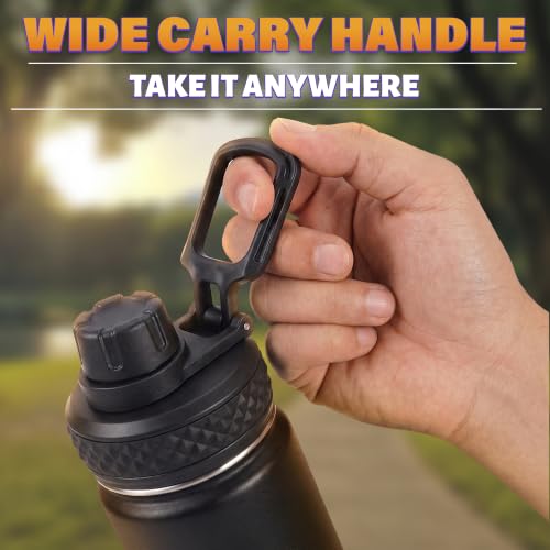 Water Bottle Lid Replacement Black Compatible with Thermoflask and Hydroflask