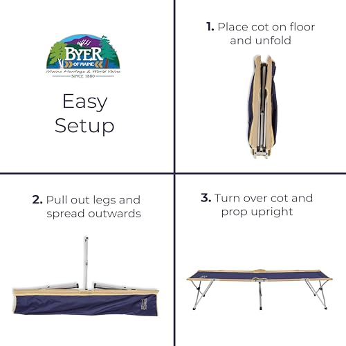 BYER OF MAINE Easy Cot 330 lb Extra Large Folding Camping Bed – Variation 1