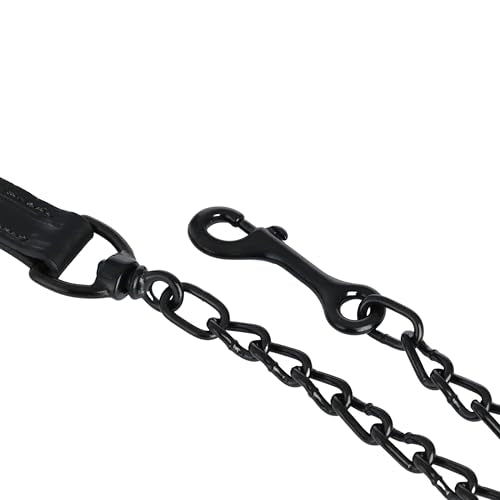 Medium Black Leather Livestock Halter for Showing and Handling - Adjustable Cow Calf Halter with 36" Lead