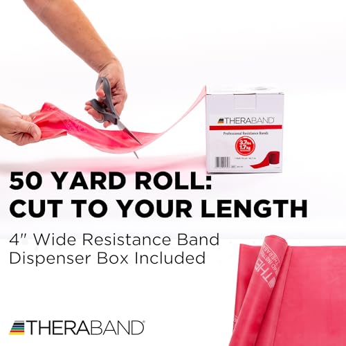 THERABAND Resistance Band Red Medium Latex-Free 50-Yard Roll for Exercise & Therapy