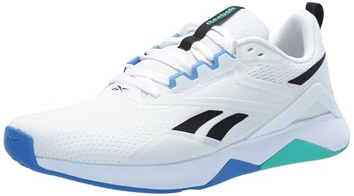 Reebok Men's Nanoflex TR 2.0 Cross Training Shoes White Black Green 12