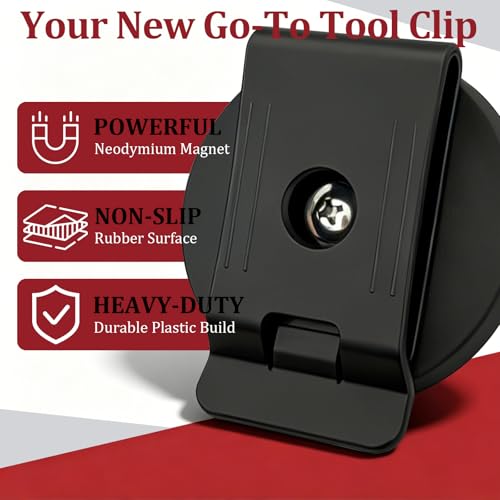 Heavy Duty Magnetic Tool Belt Clip Organizer for Screws Nails & Wrenches - 2 Pieces