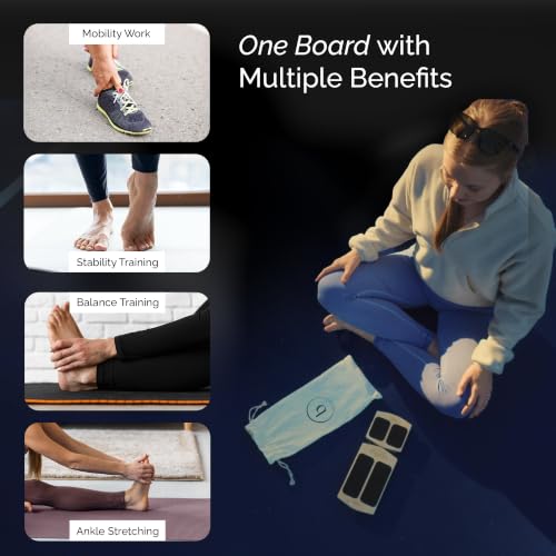 White Wooden Ankle Balance Board for Foot Strength and Plantar Fasciitis Relief - Burke Home Goods