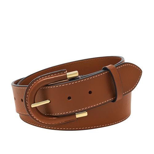 Fossil Women's Leather Belt - Brown Harwell Large