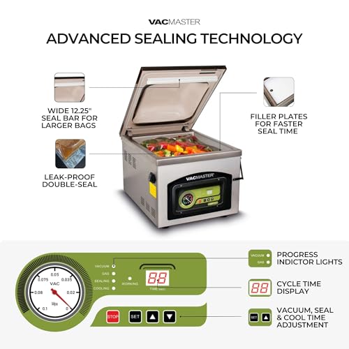VacMaster VP230 Chamber Food Vacuum Sealer - Commercial & Home Use, 12" x 15" Bags