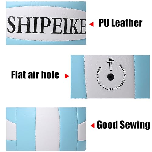 Light Blue Official Volleyball - Waterproof PU, Anti-Explosion, Indoor & Outdoor Play for Kids & Teens