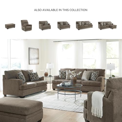 Dark Brown Oversized Upholstered Ottoman - Modern Living Room Footrest, 44" W