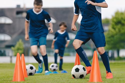 Red 7-Inch Soccer Cones Set of 100 with Carry Bag - Traffic & Training Equipment