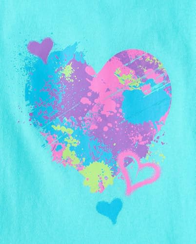 Children's Place Girls' Short Sleeve Graphic T-Shirts 5-Pack Medium Bow Heart Candy Bear Food Capybara
