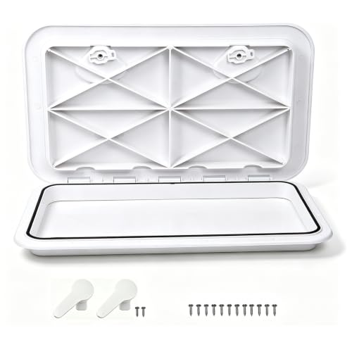 Amarine Made 24" x 14" Boat Hatch - White Deck Hatch with 180° Hinge