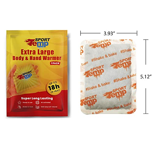 100 Pack Hand & Body Warmers - Up to 18 Hours Heat, All Natural, Odorless, Sport Temp