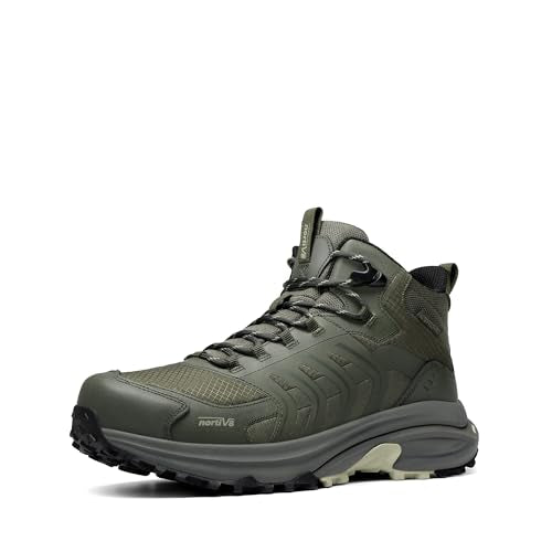 Men's Waterproof Hiking Boots - NORTIV 8 PRO, Army Green, Size 10