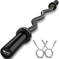 Black Olympic EZ Curl Barbell 2 Inch 4ft Bar for Home Gym Workout
