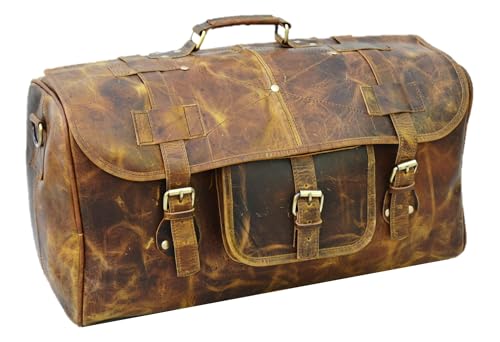 Urban Dezire Leather Travel Duffel Bag 20-inch Gym & Weekend Bag