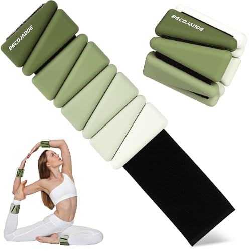 Adjustable Gradient Green Ankle and Wrist Weights Set of 2 - 4lb Pair for Women