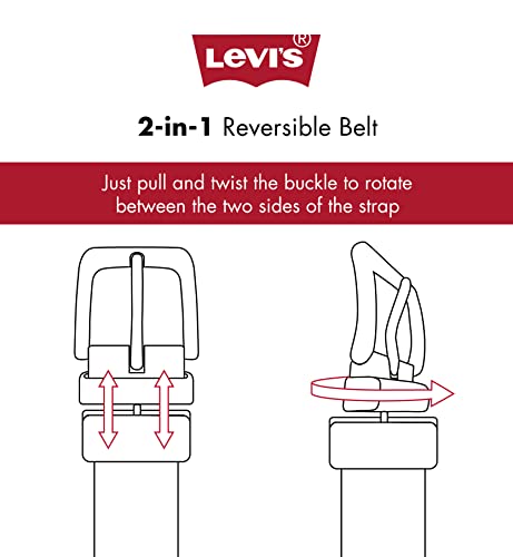 Levi's Men's Reversible Casual Jeans Belt - Brown & Black, 48 Size