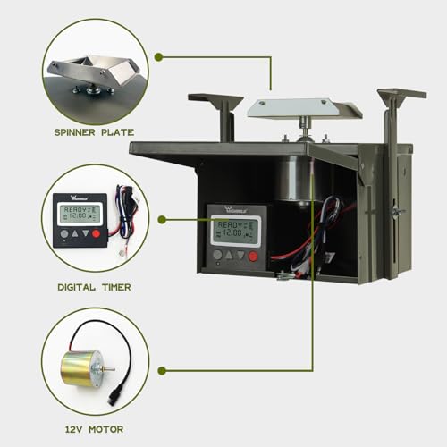 12V Digital Deer Feeder Kit with Programmable Feeding Schedule for Hunting