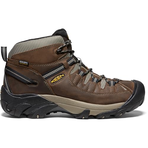 KEEN Men's Targhee 2 Mid Waterproof Hiking Boots - Shitake Brindle 10.5 Wide