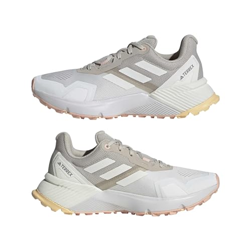 adidas Women's Terrex Soulstride Rain.rdy Trail Running Shoes - Wonder Alumina / Ice Tangerine / Blush Pink