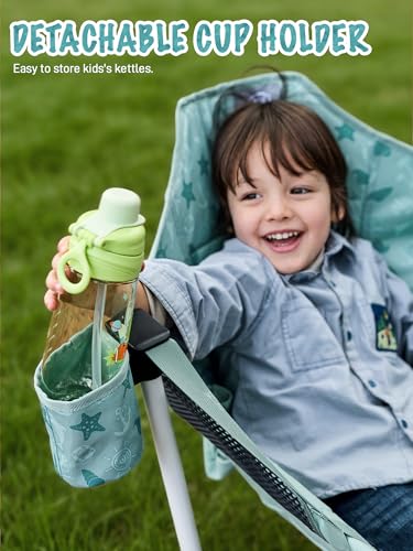EVER ADVANCED Kids Foldable Hammock Chair with Stand - Dolphin Green, Portable Child Camping Swing Seat, Supports 125LBS