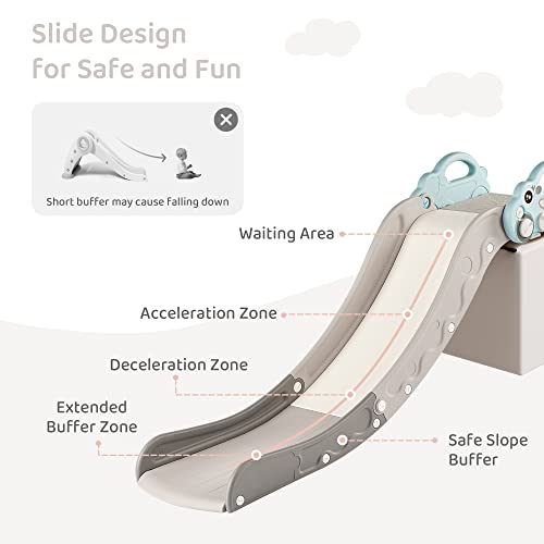 Indoor Toddler Slide for Couch & Bed - Safe Kids Playset, Blue