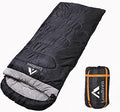 LONDTREN Black Flannel 0°F Winter Sleeping Bag for Adults - Extra Large 90x40in