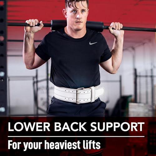 Genuine Leather Weightlifting Belt for Men Women - 4 Inch Support for Powerlifting & CrossFit