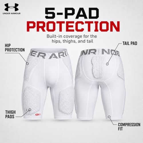 Under Armour Gameday 5-Pad Football Girdle for Men - White / Medium