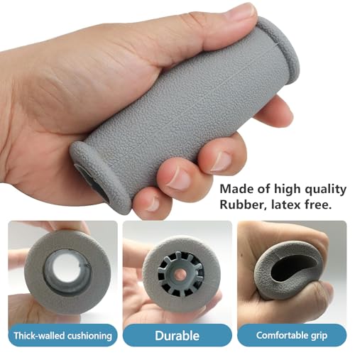 Replacement Hand Grips for Crutches - 2 Pack, Rubber, Gray
