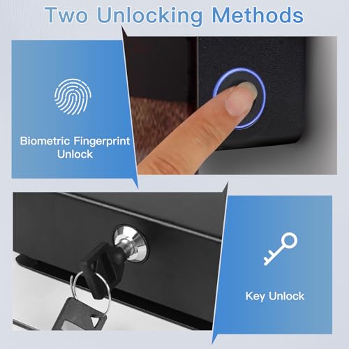 American Flag Wall Gun Safe Disguised Biometric Hidden Pistol Storage - 18.8 Inch