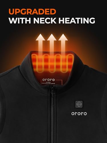 Women’s Heated Fleece Vest - Lightweight 4-Zone Layer Vest, Medium Black
