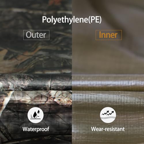 12x20 Feet Heavy Duty Waterproof Camo Tarp Cover 11 Mil for Outdoor Camping Hunting